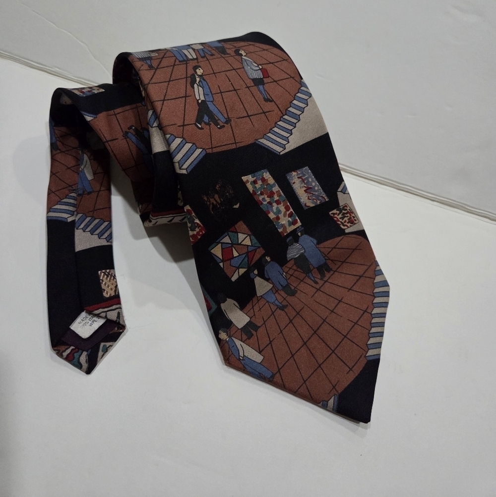 Don Loper Beverly Hills  Stylish Brown and Black Men's Silk Tie